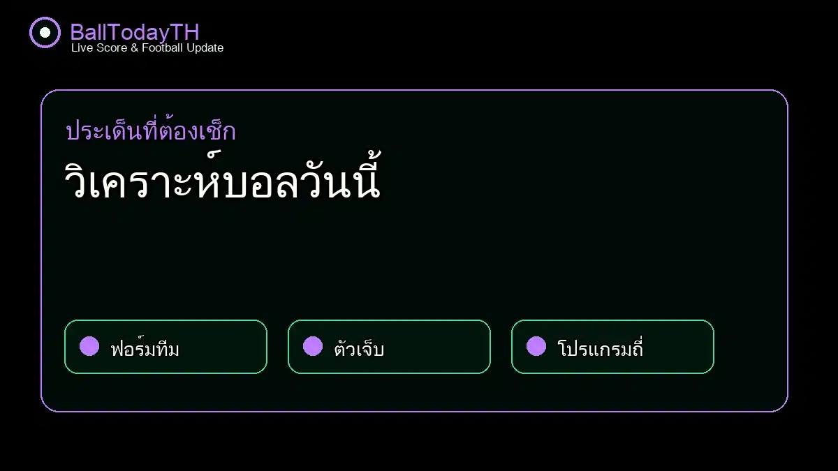 วิเคราะห์บอลวันนี้ กราฟิกกลางบท BallTodayTH