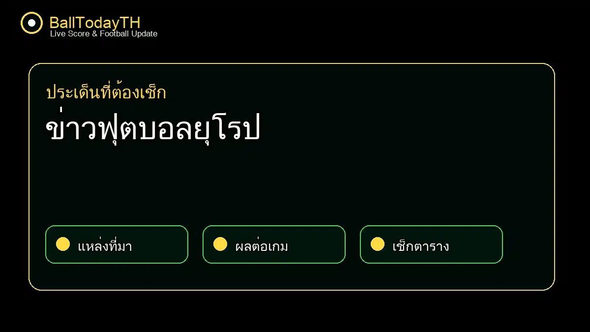 ข่าวฟุตบอลยุโรป กราฟิกกลางบท BallTodayTH