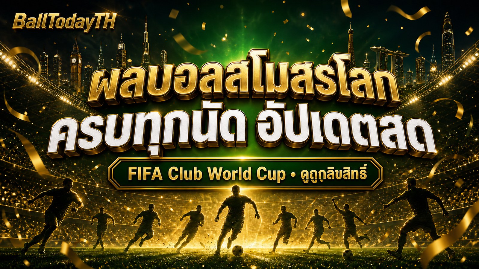 ผลบอลสโมสรโลก ครบทุกนัด อัปเดตสด FIFA Club World Cup ดูถูกลิขสิทธิ์