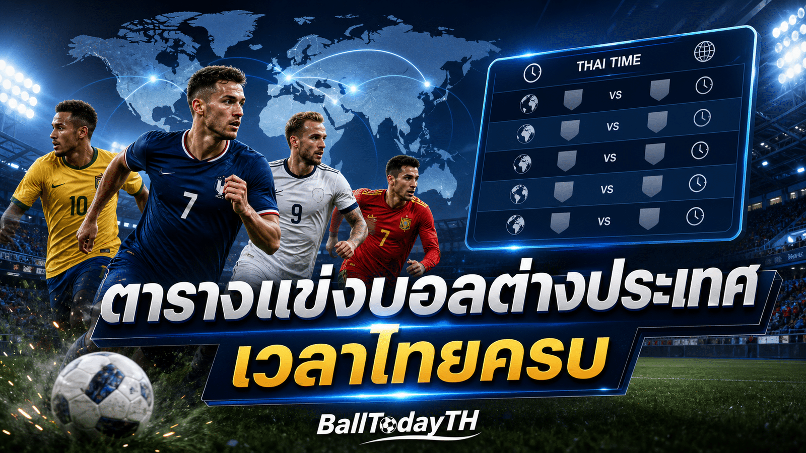 ตารางแข่งบอลต่างประเทศ อัปเดตตามเวลาไทย