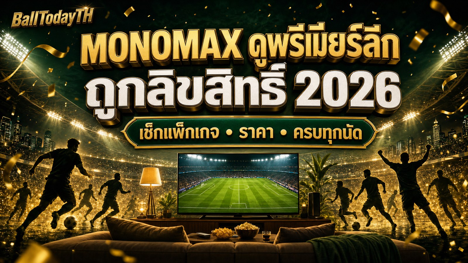 MONOMAX ดูพรีเมียร์ลีก ถูกลิขสิทธิ์ 2026 เช็กแพ็กเกจ ราคา