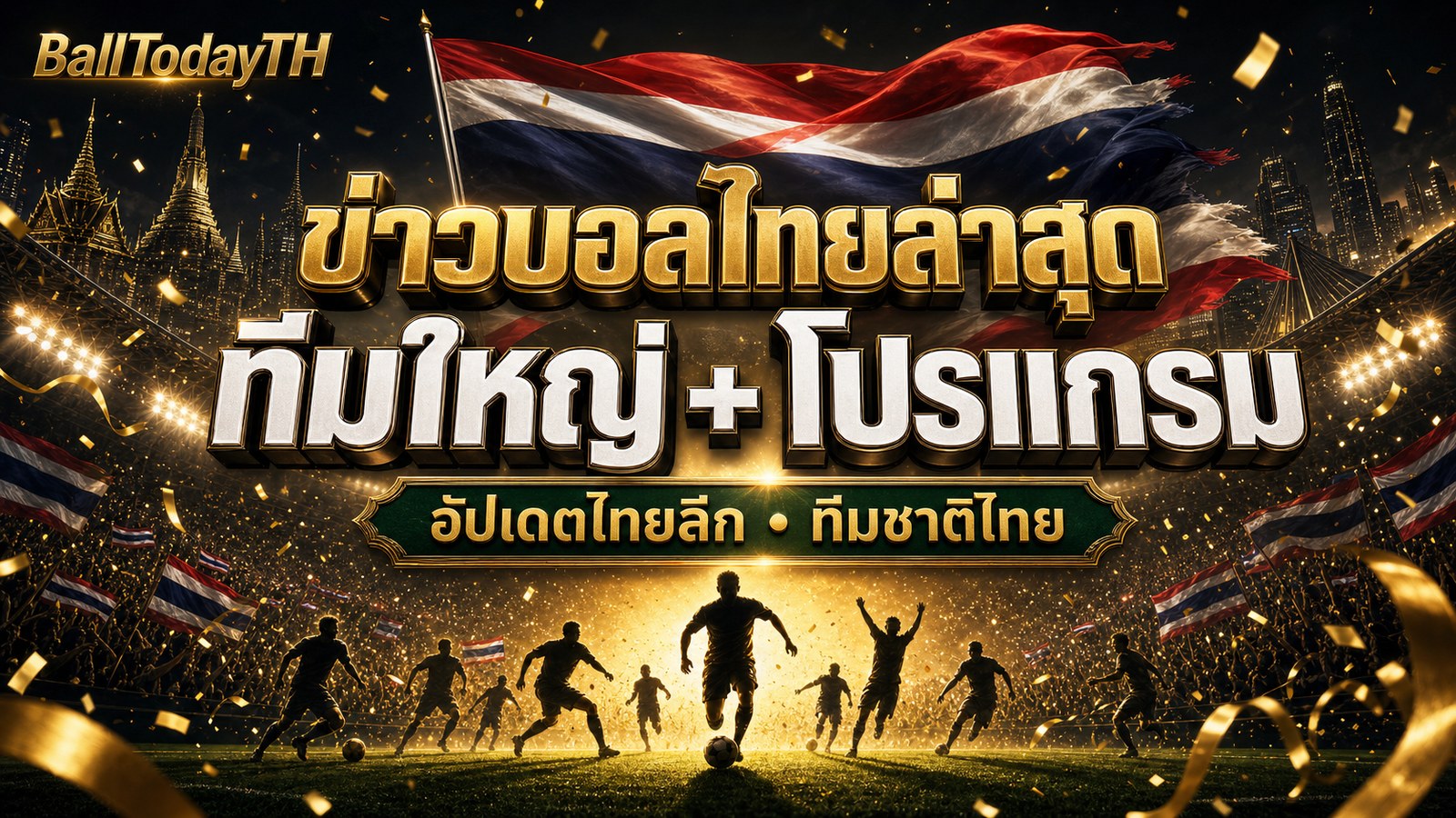 ข่าวบอลไทยล่าสุด ทีมใหญ่ โปรแกรม อัปเดตไทยลีก ทีมชาติไทย