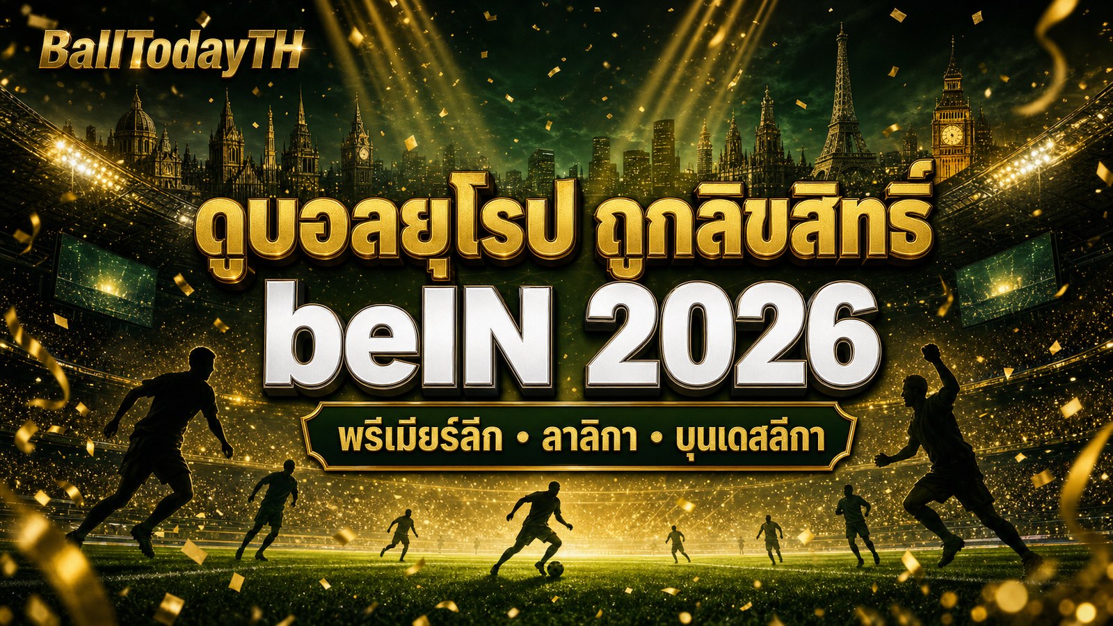ดูบอลยุโรป ถูกลิขสิทธิ์ beIN 2026 พรีเมียร์ลีก ลาลิกา บุนเดสลีกา