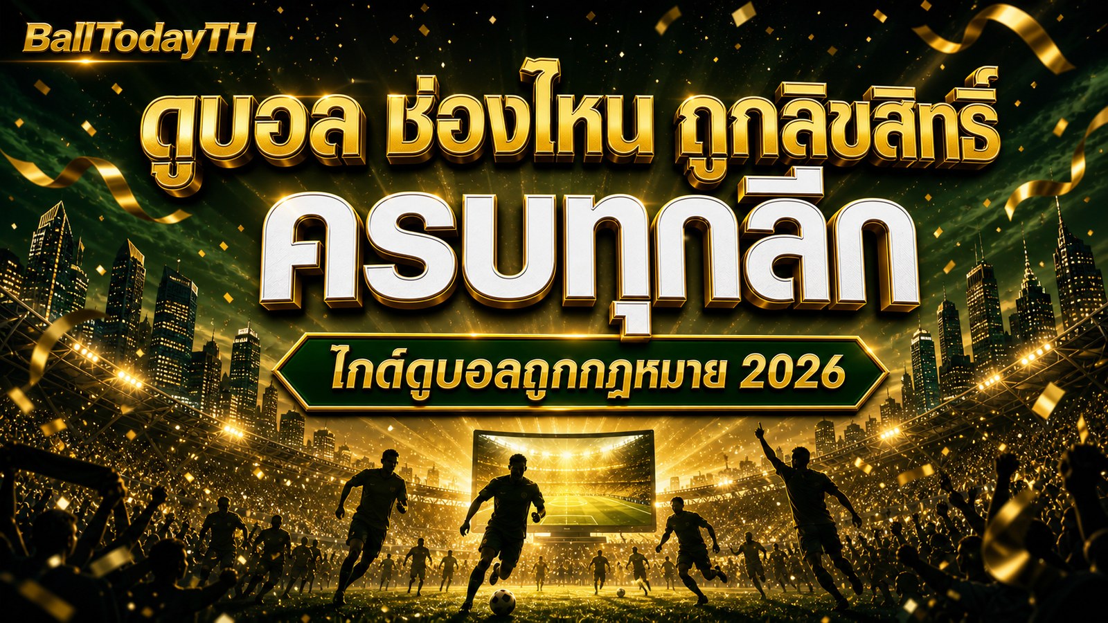 ดูบอล ช่องไหน ถูกลิขสิทธิ์ ครบทุกลีก ไกด์ดูบอลถูกกฎหมาย 2026