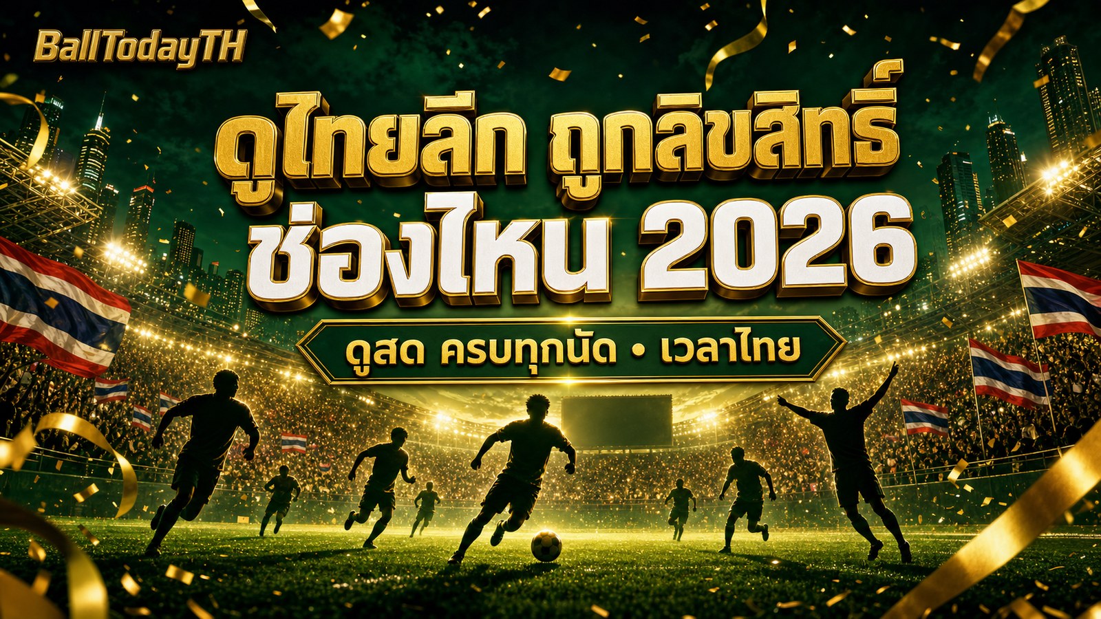 ดูไทยลีก ถูกลิขสิทธิ์ ช่องไหน 2026 ดูสด ครบทุกนัด เวลาไทย
