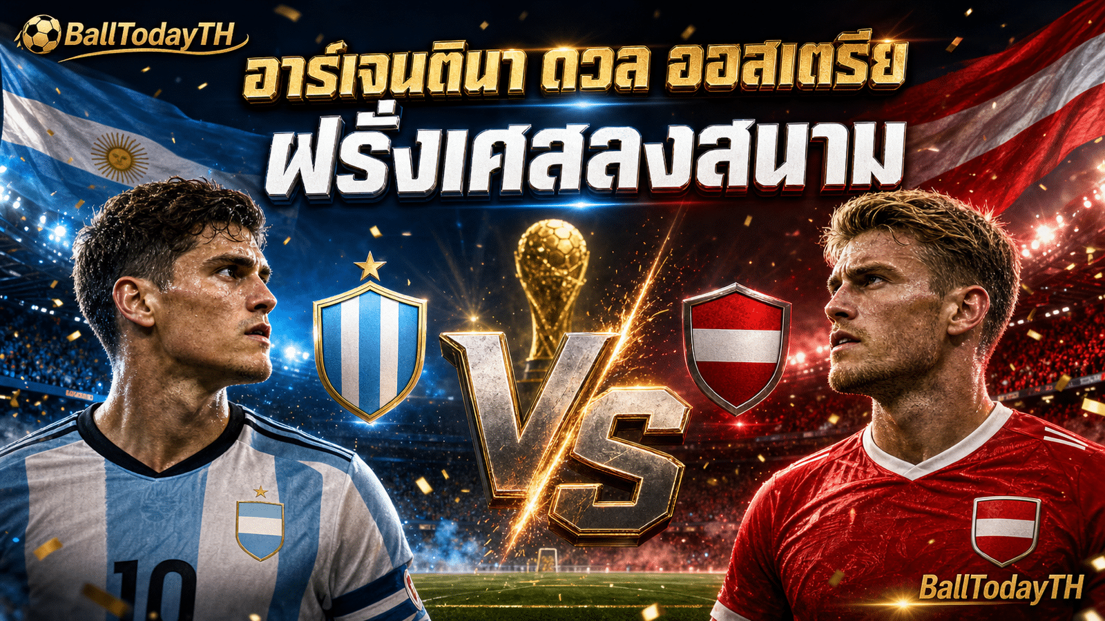 โปรแกรมบอลโลก 22/23 มิ.ย. 2026 อาร์เจนตินา พบ ออสเตรีย และฝรั่งเศสลงสนาม