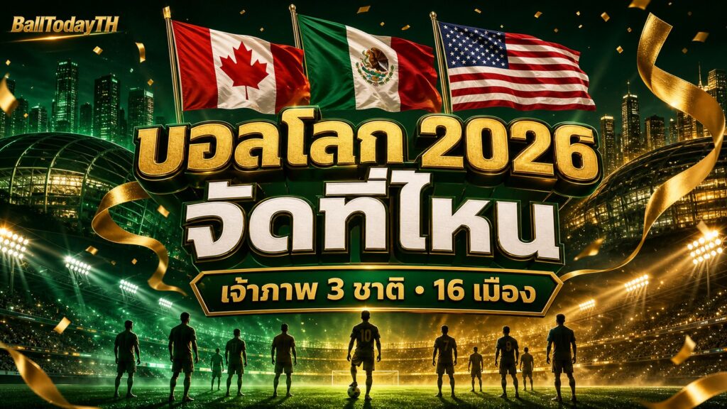 บอลโลก 2026 จัดที่ไหน เจ้าภาพ 3 ชาติ + 16 สนามแข่ง ครบ