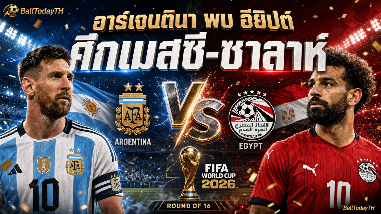 อาร์เจนตินา พบ อียิปต์ โปรแกรมบอลโลก 7 ก.ค. 2026