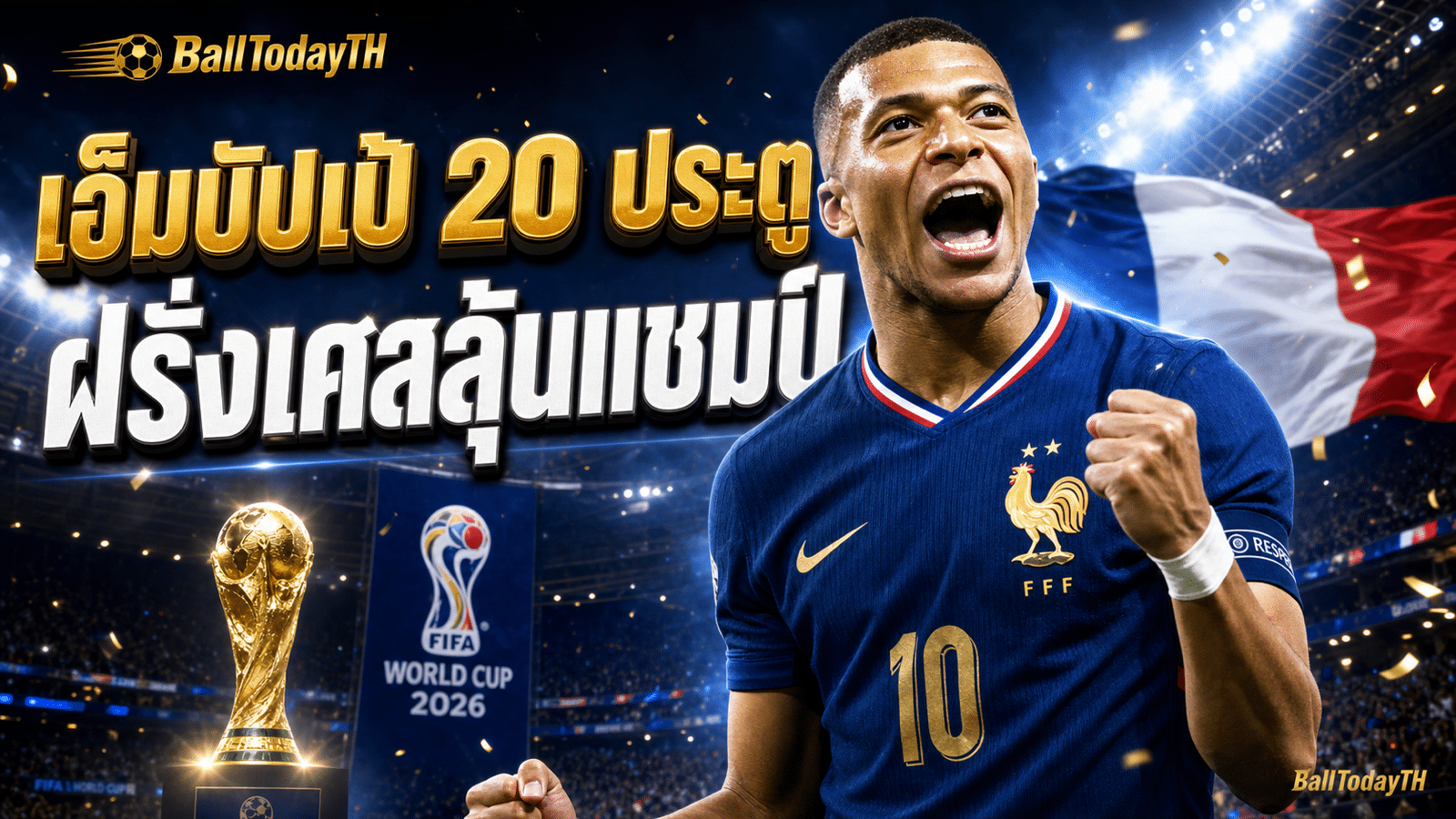 เอ็มบัปเป้ บอลโลก 2026 ยิงครบ 20 ประตู ฝรั่งเศส