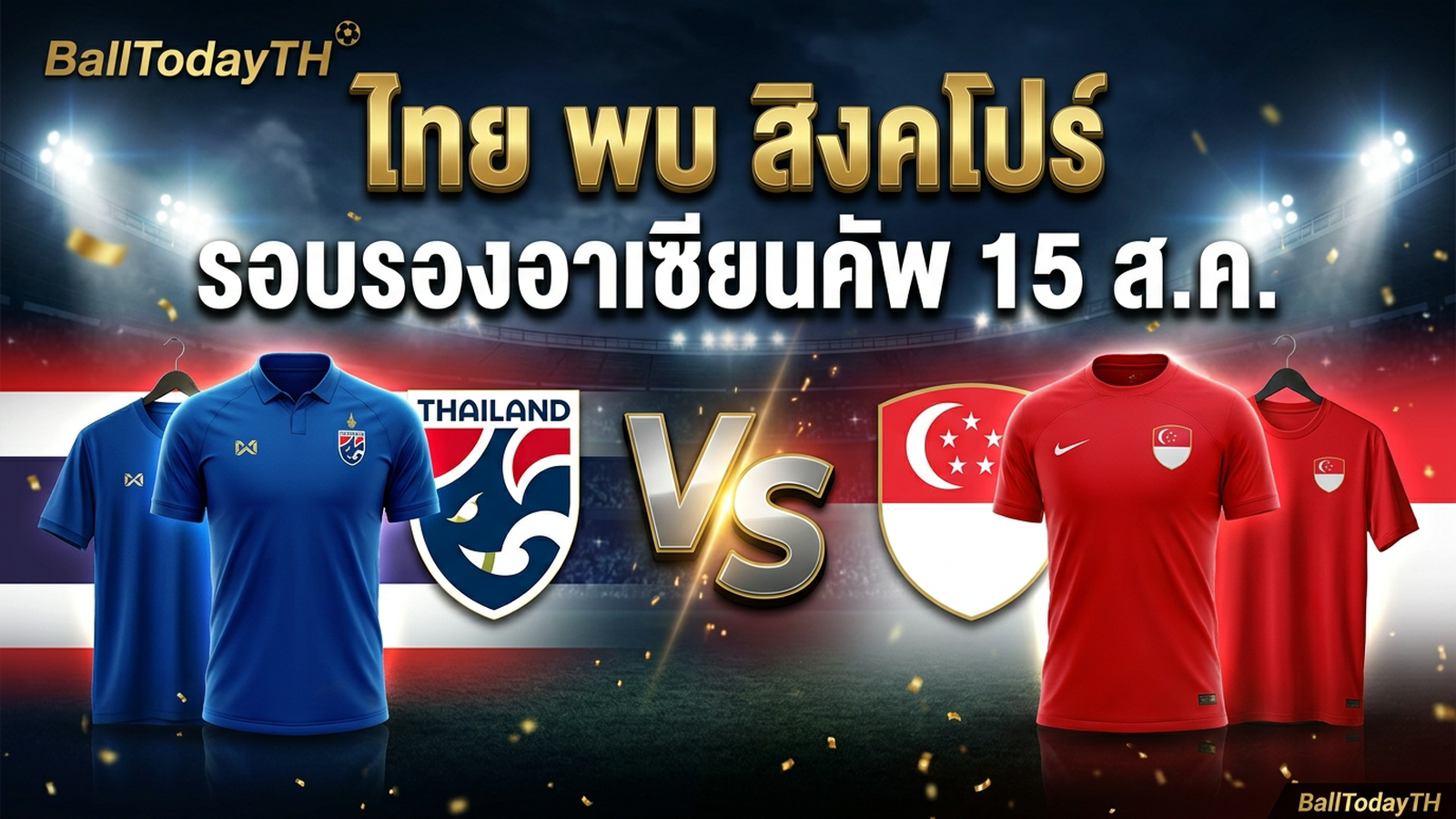 ไทย พบ สิงคโปร์ รอบรองอาเซียนคัพ 2026 BallTodayTH
