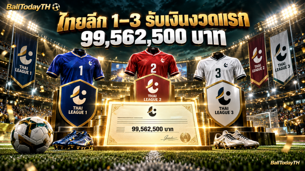 ไทยลีกสามระดับรับเงินงวดแรก 99.56 ล้านบาท ฤดูกาล 2569/70