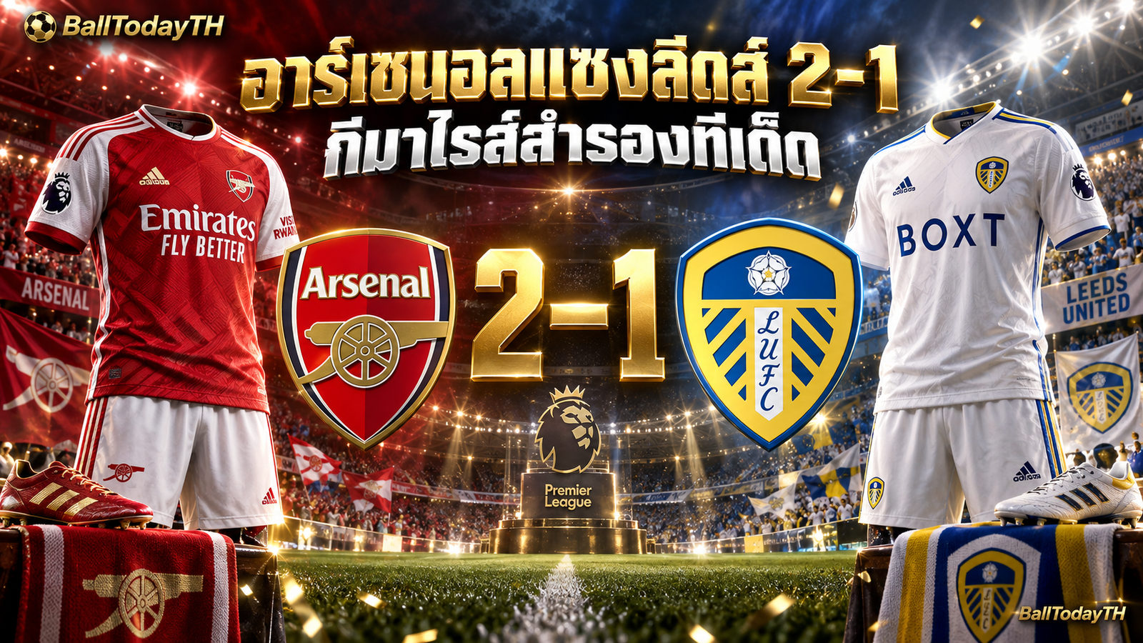 อาร์เซนอลแซงลีดส์ 2-1 กิมาไรส์ลงสำรองยิงประตูชัย