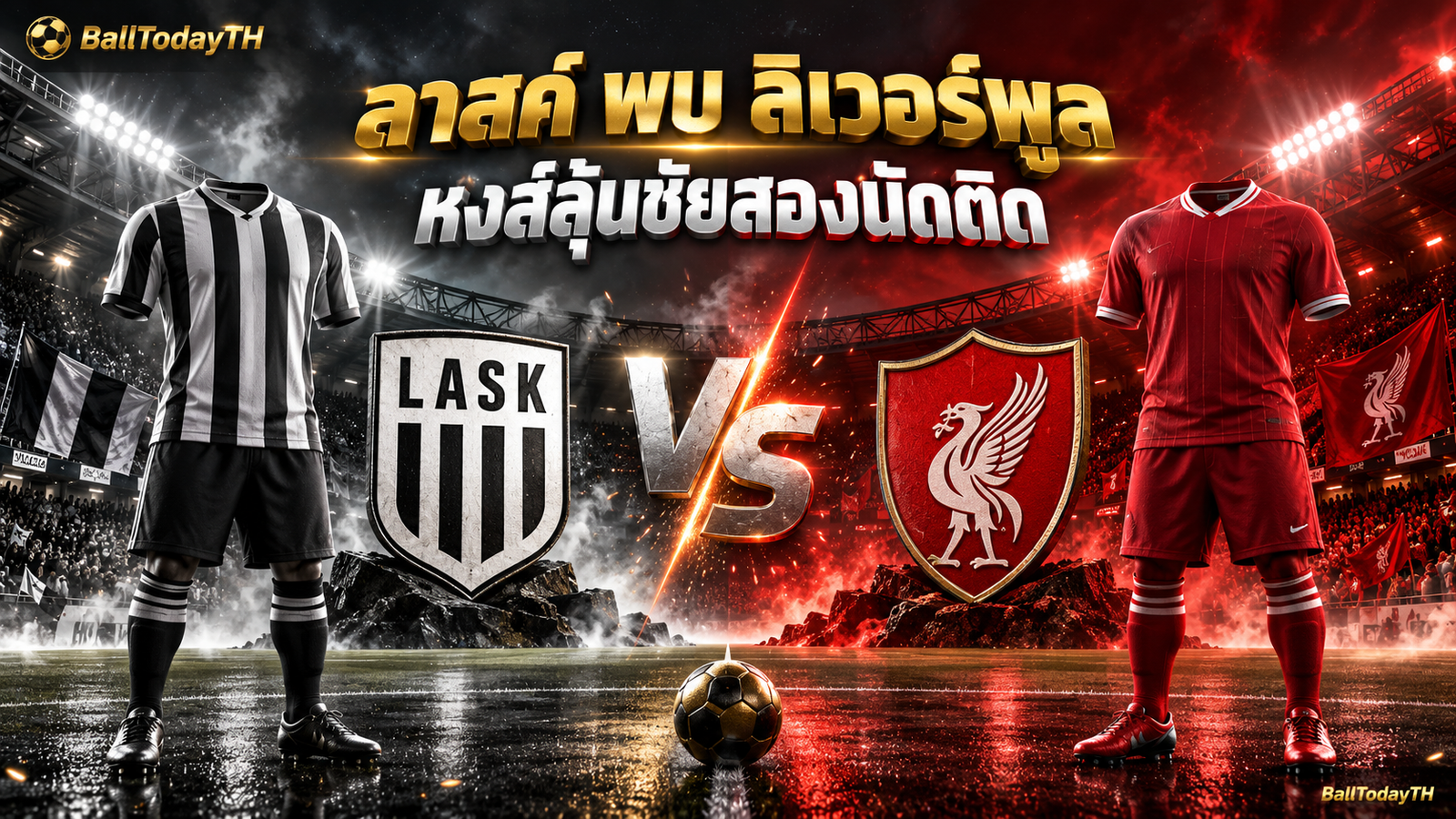 ปกพรีวิวลาสค์พบลิเวอร์พูล แชมเปียนส์ลีก ชุดและตราสองทีม