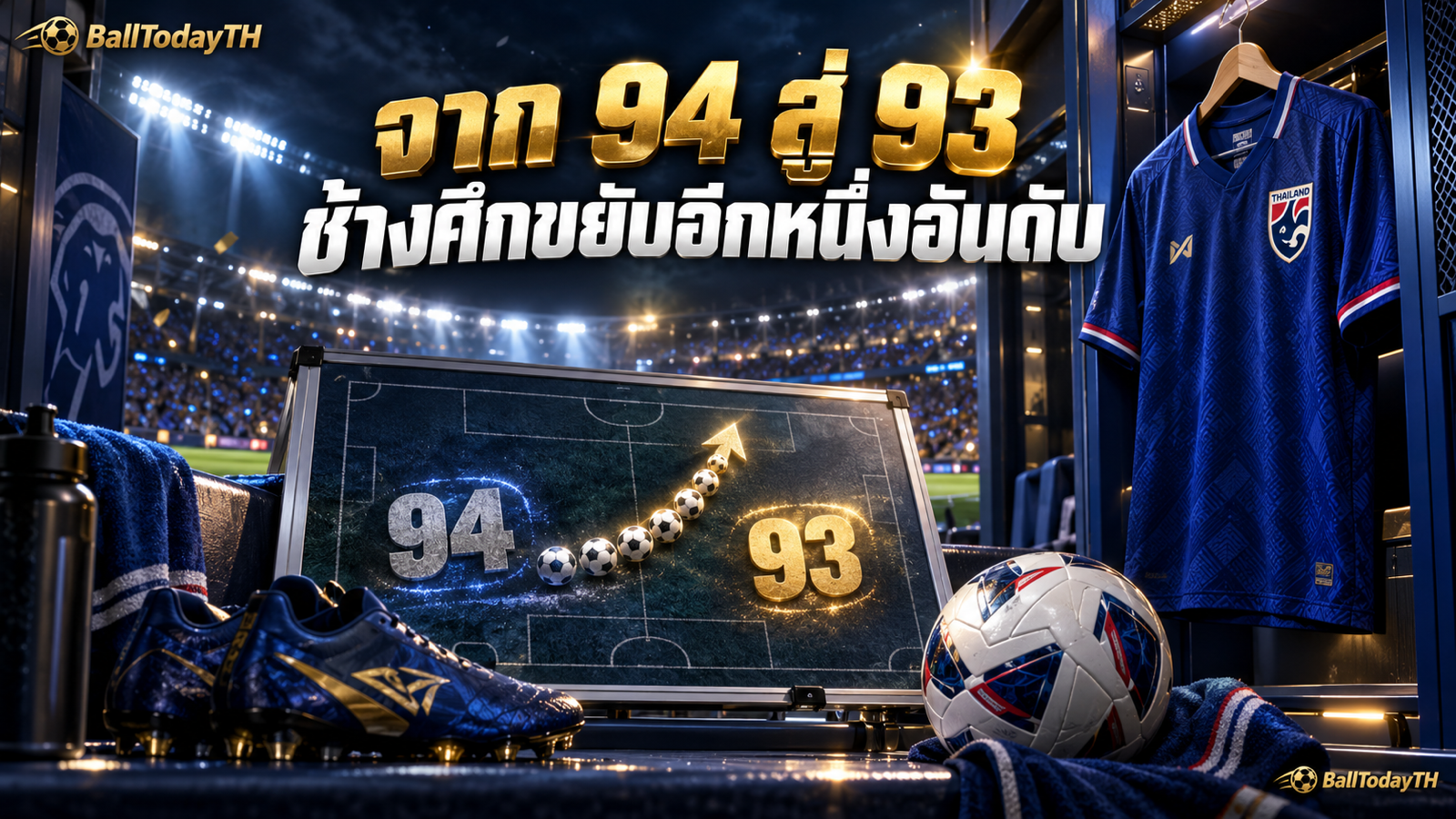 ภาพแนวคิดทีมชาติไทยขยับจากอันดับโลก 94 เป็น 93